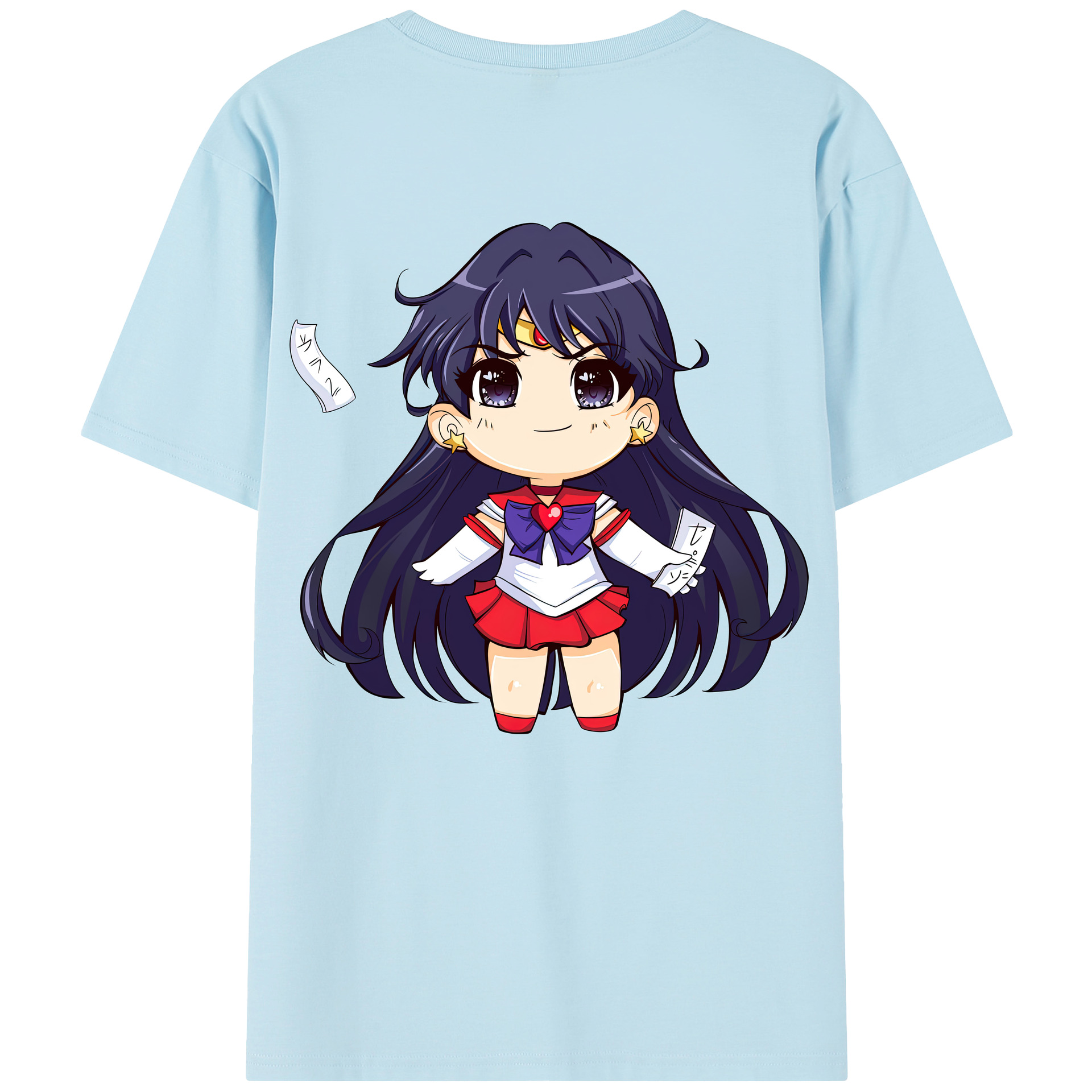（画像用） 美少女戦士セーラームーン 火野レイ ひの レイ Sailor Moon Hino Rei （セーラーマーズ,Sailor Mars） 綿100％半袖Tシャツ（背面プリント）